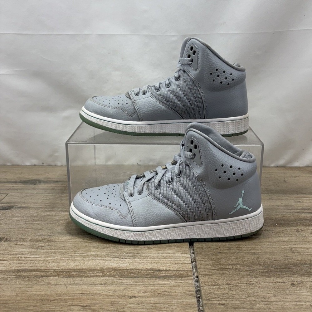 Nike Air‎ Jordan Flight 45 High Wolf Grey Green Glow Kids 6.5Y 828237-041